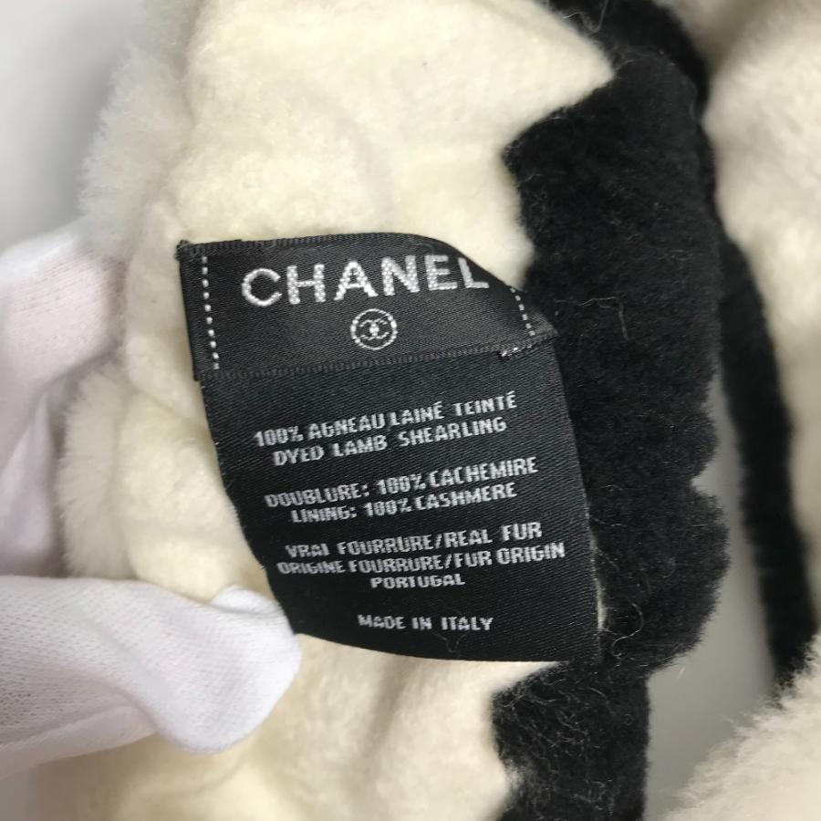 美品 CHANEL シャネル ロゴ ファー ヘアアクセサリー ヘッドバンド 21B ヘアバンド ブラック レディース【中古】 | CHANEL | 05