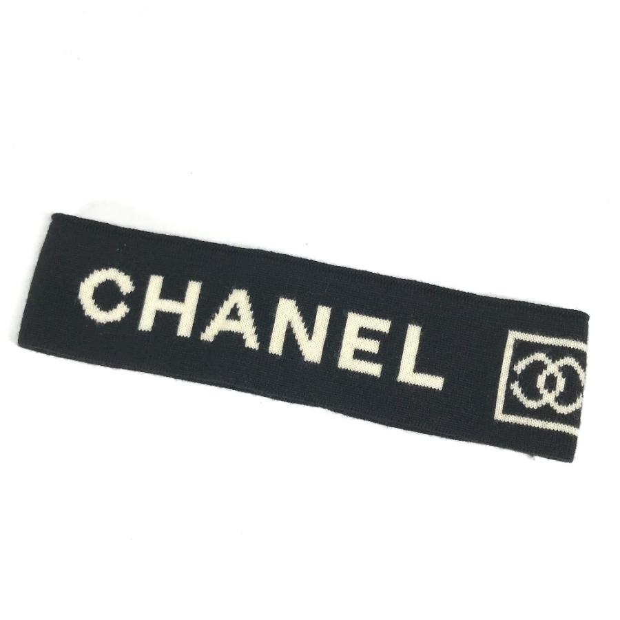 CHANEL シャネル CC ココマーク ヘッドバンド ヘアアクセサリー スポーツ ヘアバンド ブラック レディース【中古】 | CHANEL | 01