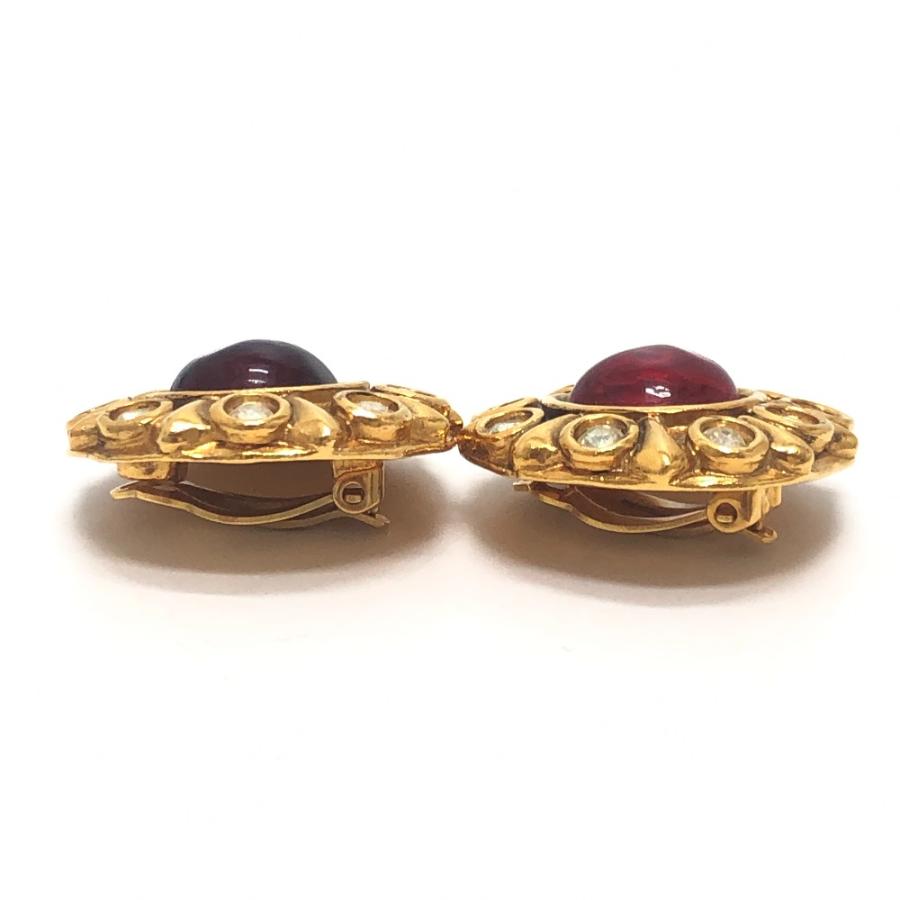 CHANEL シャネル グリポア ラインストーン アクセサリー クリップ式 ヴィンテージ イヤリング ゴールド レディース【中古】 | CHANEL | 02