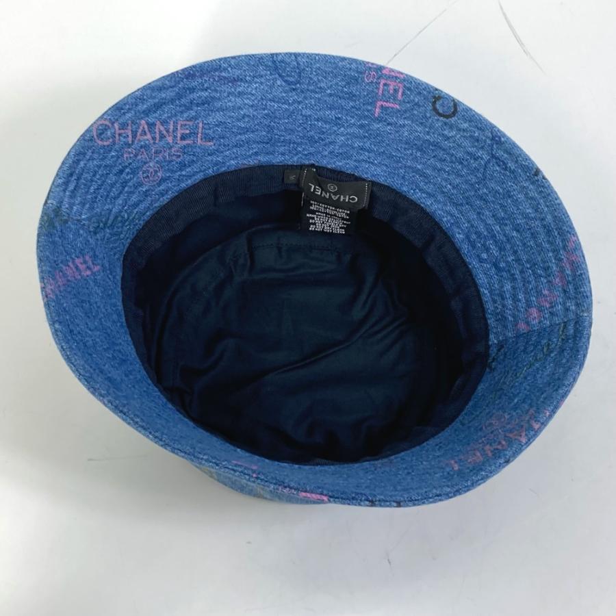 CHANEL シャネル 総柄ロゴ デニムクラッシャーハット バケットハット 