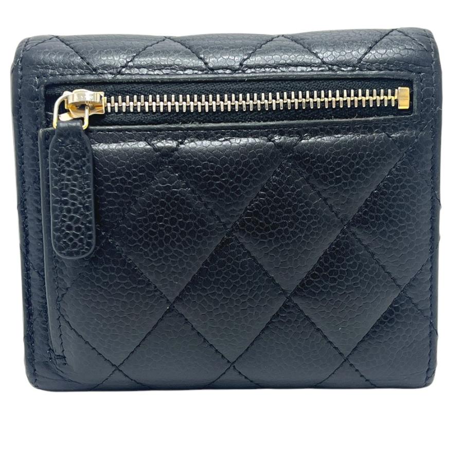 CHANEL シャネル AP0231 ココマーク コンパクトマトラッセ 3つ折り財布 キャビアスキン コンパクトウォレット ブラック レディース【中古】 | CHANEL | 01