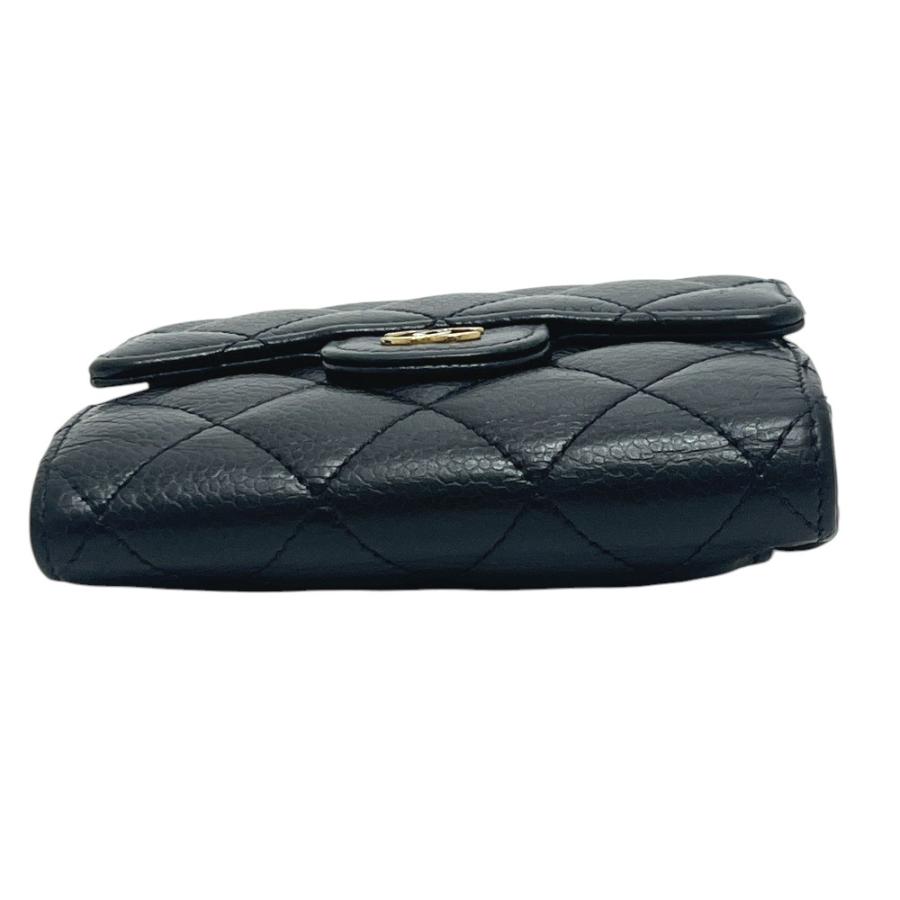 CHANEL シャネル AP0231 ココマーク コンパクトマトラッセ 3つ折り財布 キャビアスキン コンパクトウォレット ブラック レディース【中古】 | CHANEL | 04