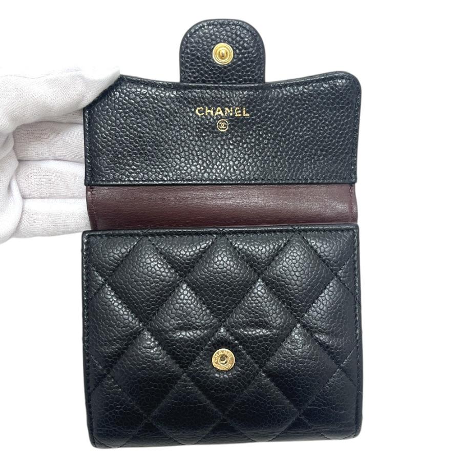 CHANEL シャネル AP0231 ココマーク コンパクトマトラッセ 3つ折り財布 キャビアスキン コンパクトウォレット ブラック レディース【中古】 | CHANEL | 05
