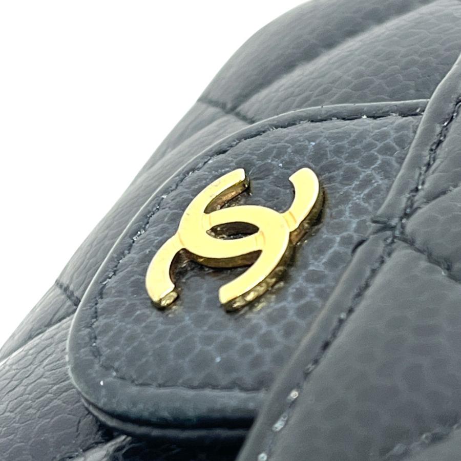 CHANEL シャネル AP0231 ココマーク コンパクトマトラッセ 3つ折り財布 キャビアスキン コンパクトウォレット ブラック レディース【中古】 | CHANEL | 06