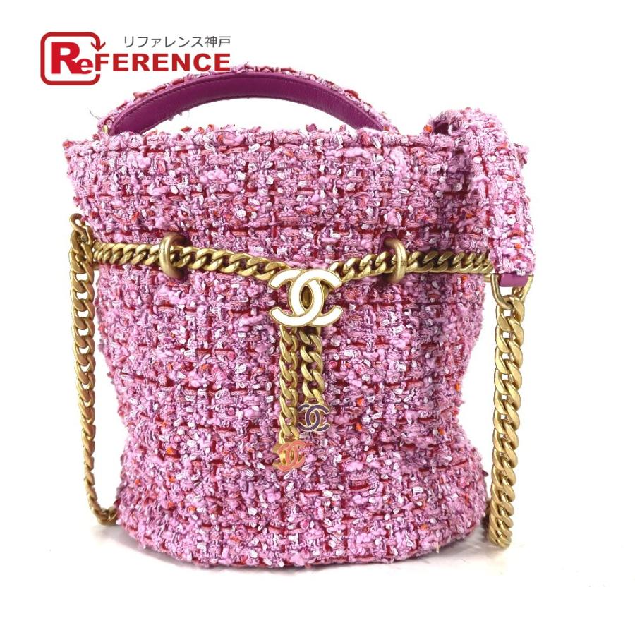 CHANEL 美品 シャネル CC ココマーク チェーン バケツ型 斜め掛け  
