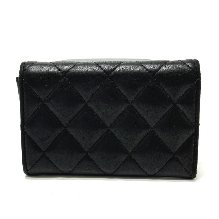 CHANEL シャネル マトラッセ キルティング 2つ折り コインケース 小銭入れ 財布 CC ココマーク カードケース ブラック レディース【中古】 | CHANEL | 01
