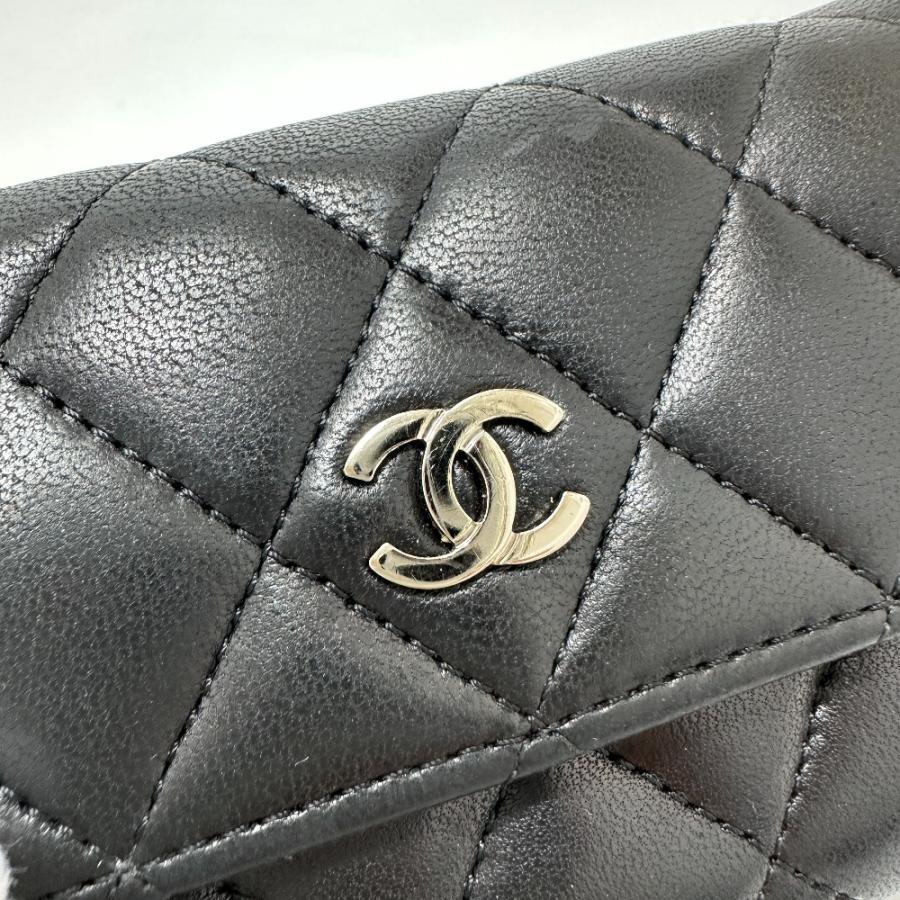 CHANEL シャネル マトラッセ キルティング 2つ折り コインケース 小銭入れ 財布 CC ココマーク カードケース ブラック レディース【中古】 | CHANEL | 06