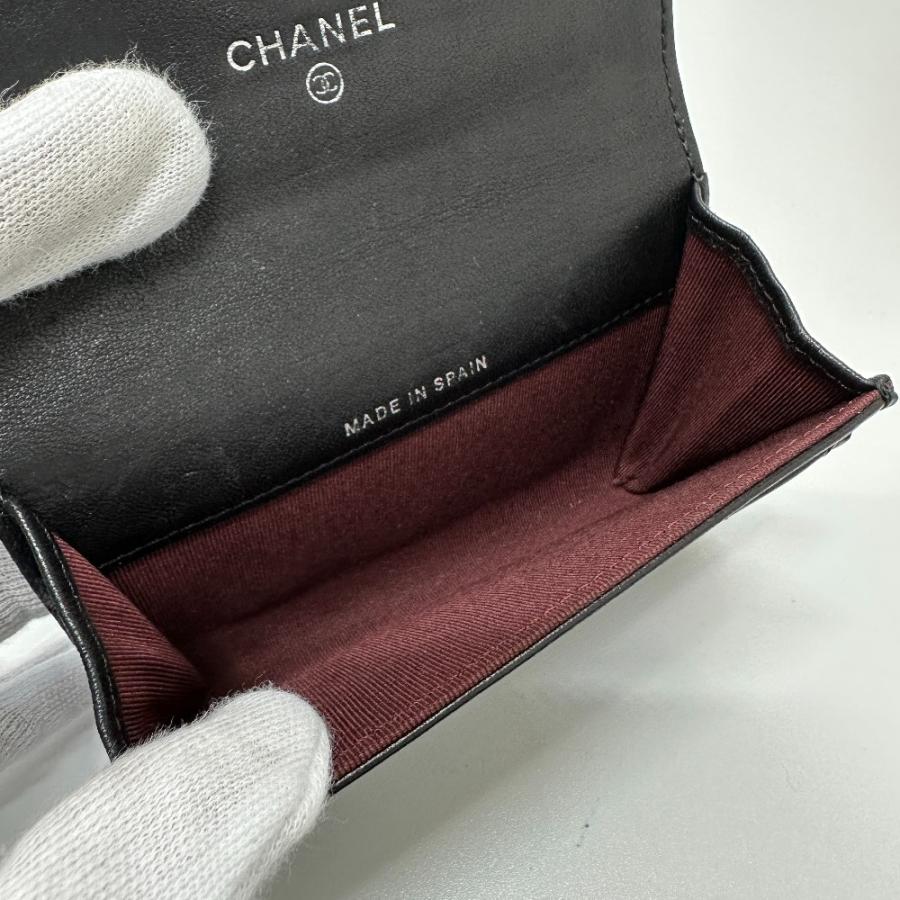 CHANEL シャネル マトラッセ キルティング 2つ折り コインケース 小銭入れ 財布 CC ココマーク カードケース ブラック レディース【中古】 | CHANEL | 08