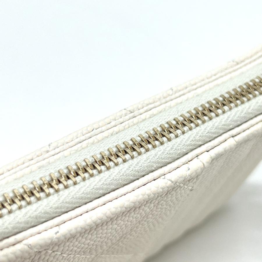 未使用 CHANEL シャネル ココマーク フラグメントケース カードケース ウォレット コンパクト財布 マトラッセ 長財布 ホワイト 【中古】 | CHANEL | 08