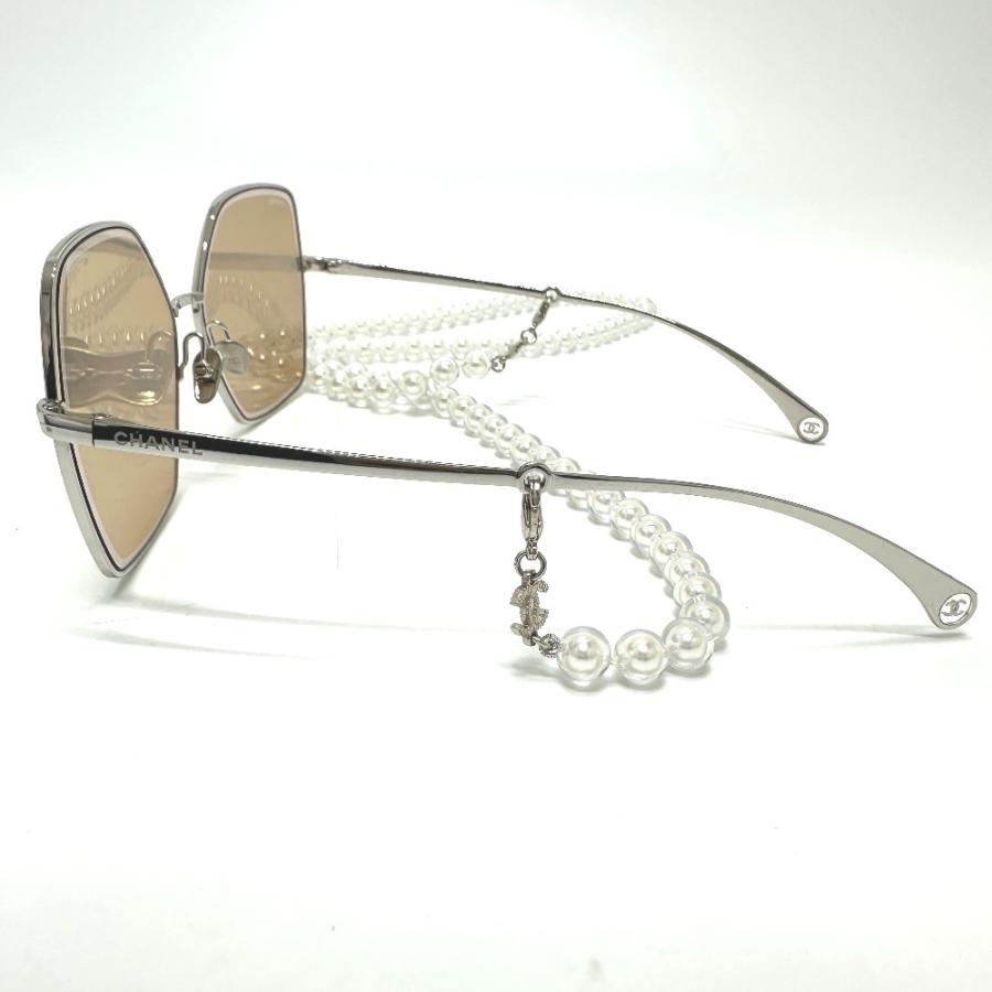 CHANEL シャネル バタフライ パール チェーン サングラス シルバー レディース【中古】 | CHANEL | 03