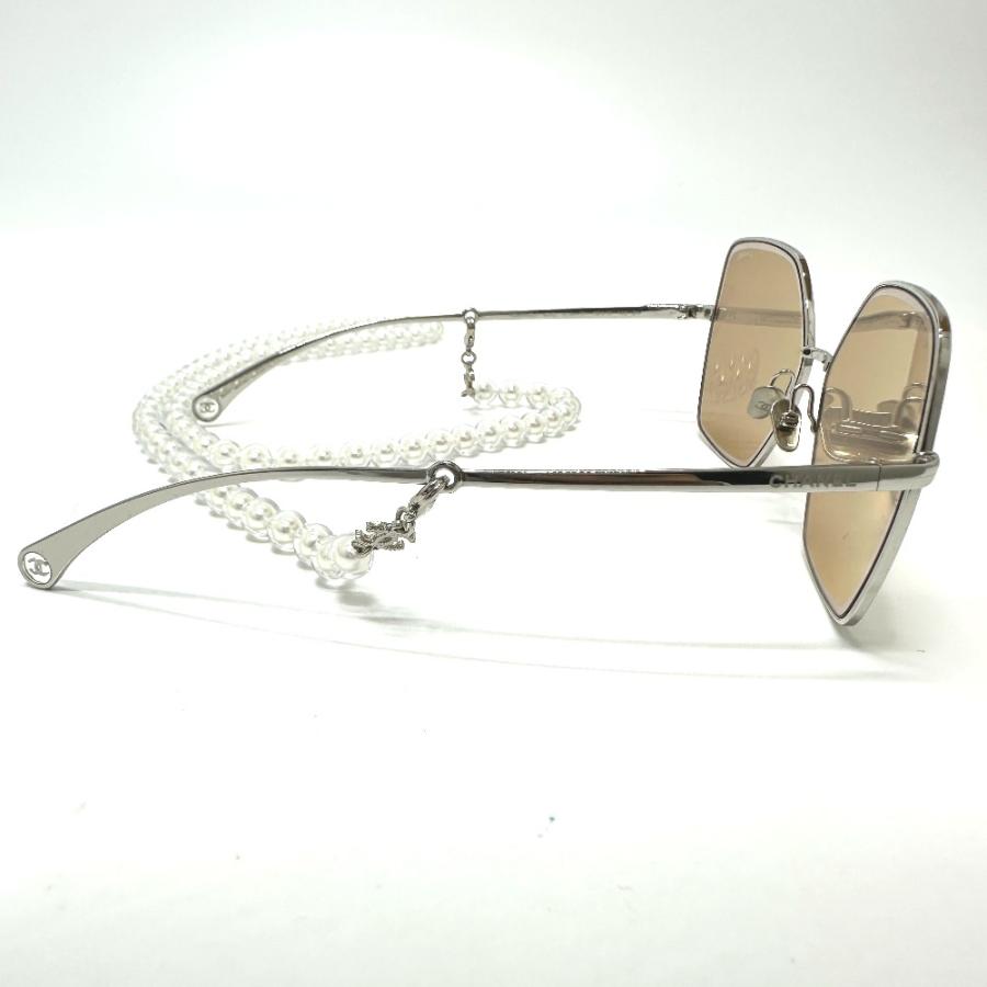 CHANEL シャネル バタフライ パール チェーン サングラス シルバー レディース【中古】 | CHANEL | 04