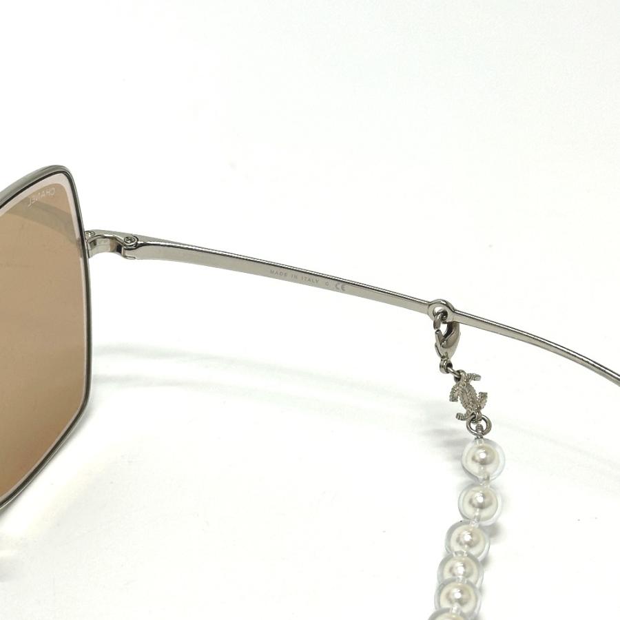 CHANEL シャネル バタフライ パール チェーン サングラス シルバー レディース【中古】 | CHANEL | 06