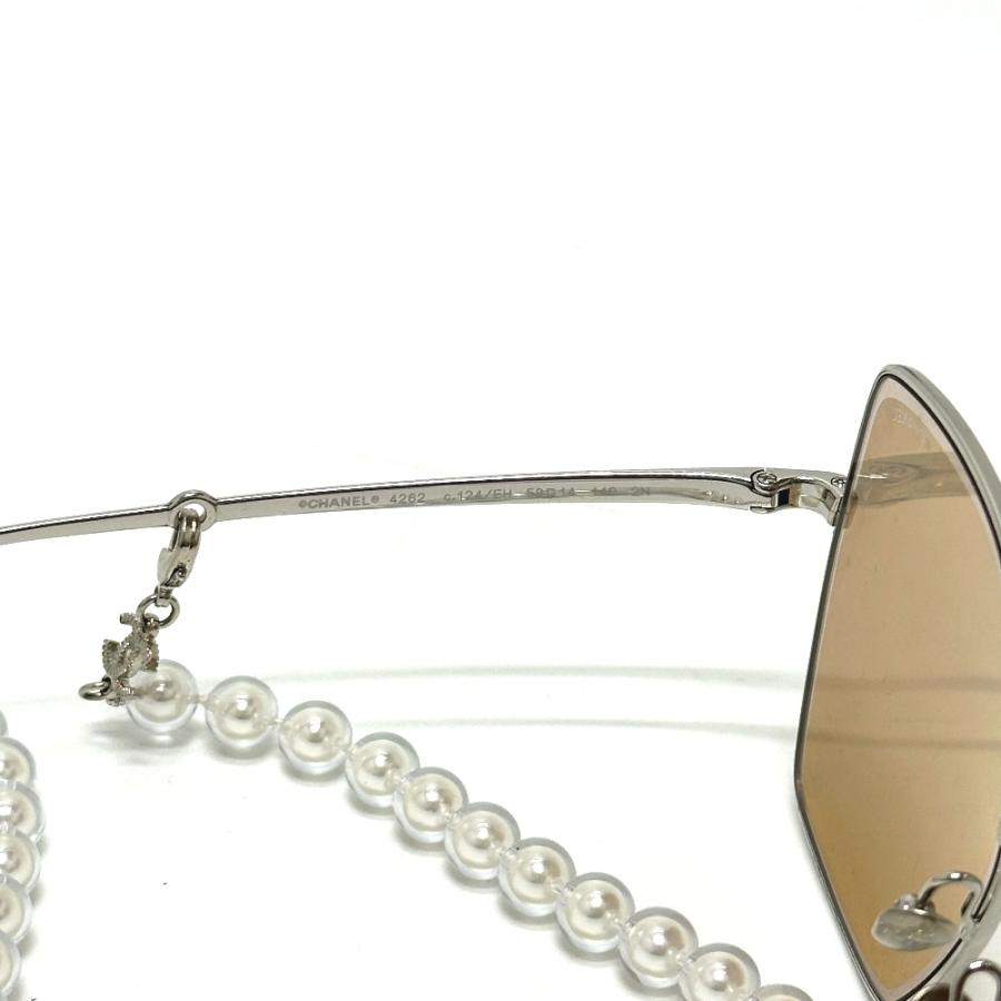 CHANEL シャネル バタフライ パール チェーン サングラス シルバー レディース【中古】 | CHANEL | 07