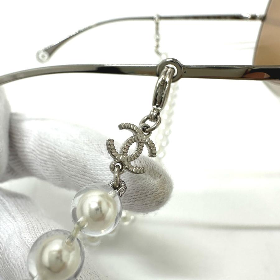 CHANEL シャネル バタフライ パール チェーン サングラス シルバー レディース【中古】 | CHANEL | 08