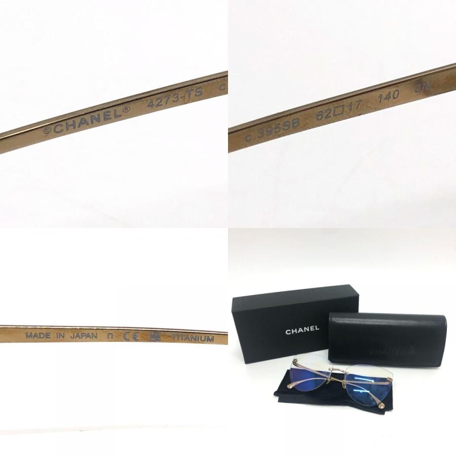 新品同様 CHANEL シャネル 4273-TS ココマーク ティアドロップ アイウェア 眼鏡 サングラス  サングラス ゴールド レディース【中古】 | CHANEL | 09