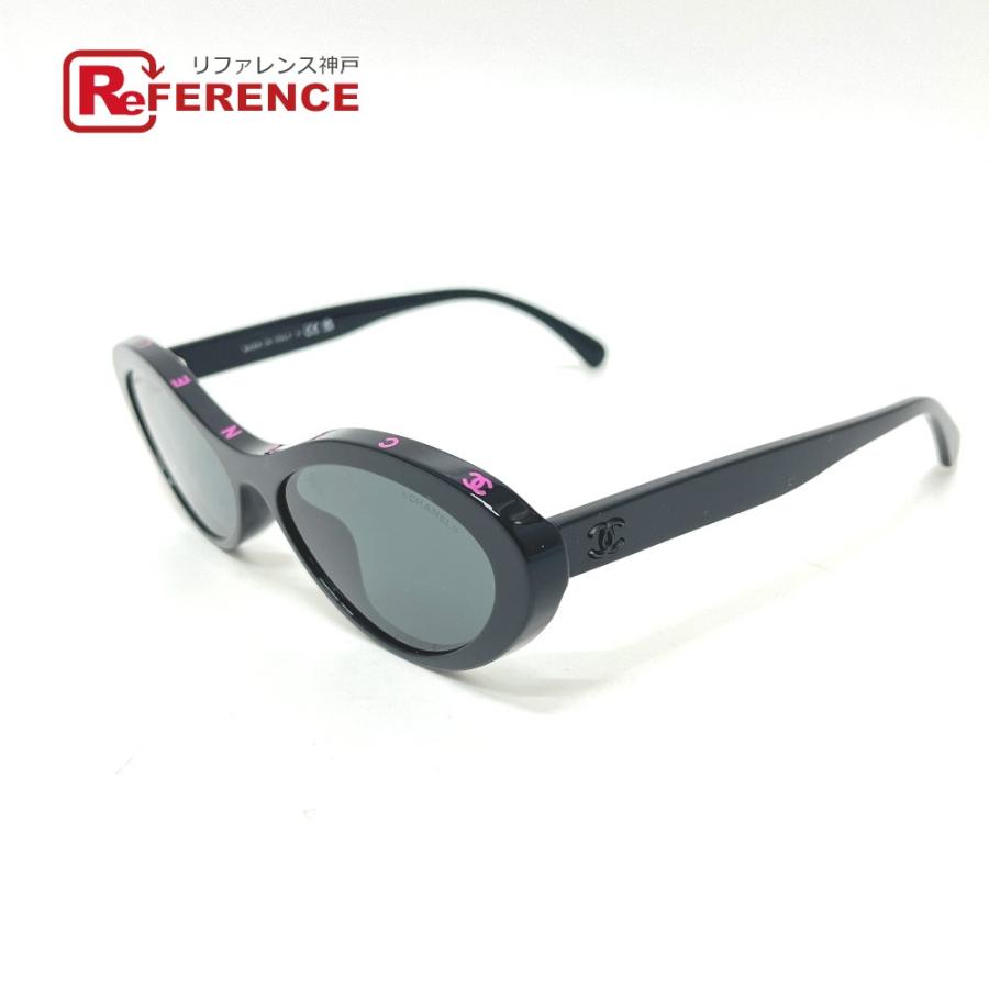 未使用 CHANEL シャネル 5416-A ココマーク アイウェア オーバルシェイプ サングラス ブラック レディース【中古】 | CHANEL