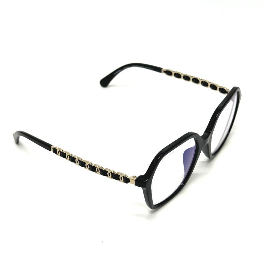 未使用 CHANEL シャネル 3489-S-A スクエア シェイプ ココマーク テンプル チェーン ブルーライトカット サングラス レディース【中古】の画像