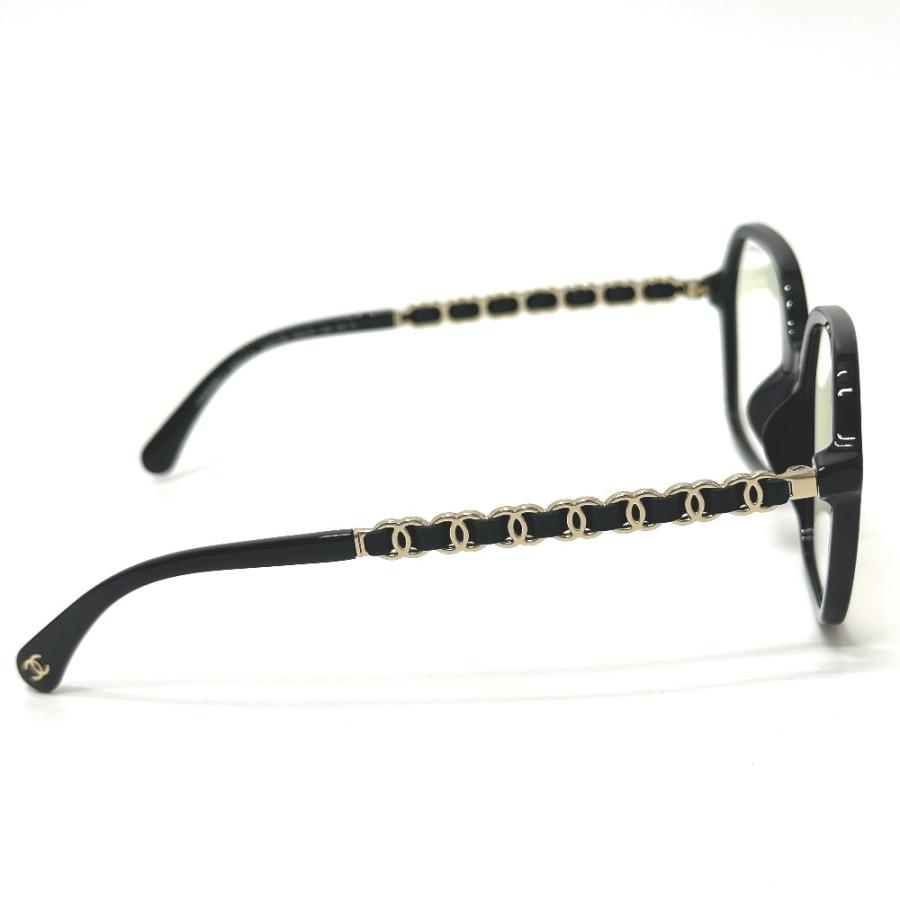 未使用 CHANEL シャネル 3489-S-A スクエア シェイプ ココマーク テンプル チェーン ブルーライトカット サングラス レディース【中古】の画像