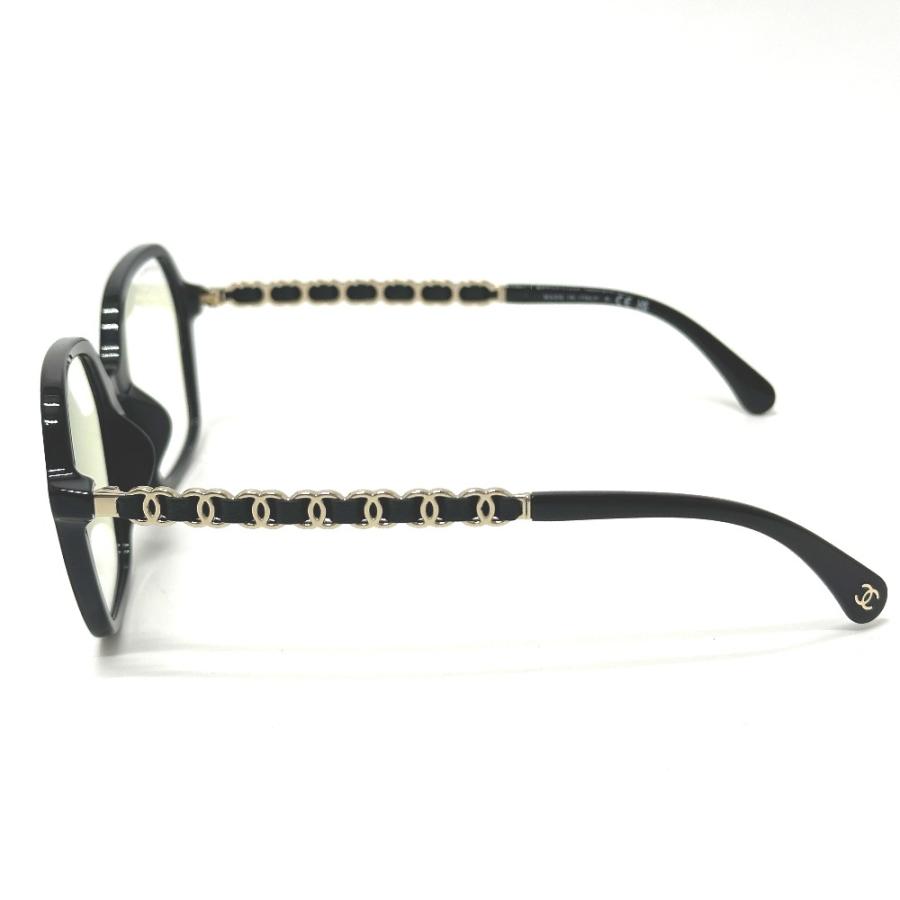 未使用 CHANEL シャネル 3489-S-A スクエア シェイプ ココマーク テンプル チェーン ブルーライトカット サングラス レディース【中古】の画像