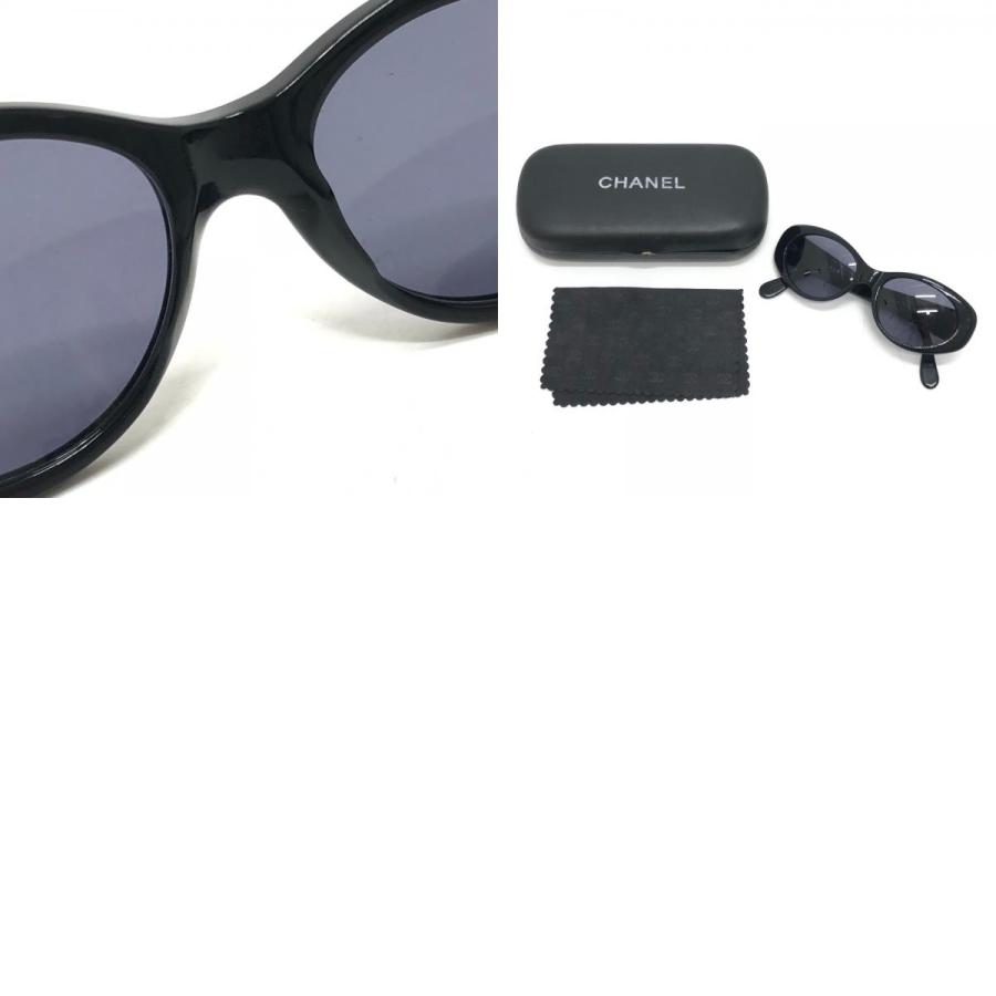 CHANEL シャネル 05974 ココマーク アイウェア オーバル ブルーレンズ ヴィンテージ サングラス ブラック レディース【中古】 | CHANEL | 09