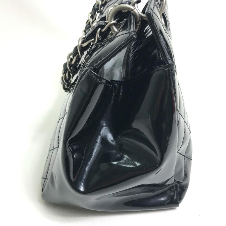 CHANEL シャネル CC ココマーク マトラッセ ハンドバッグ エナメル 