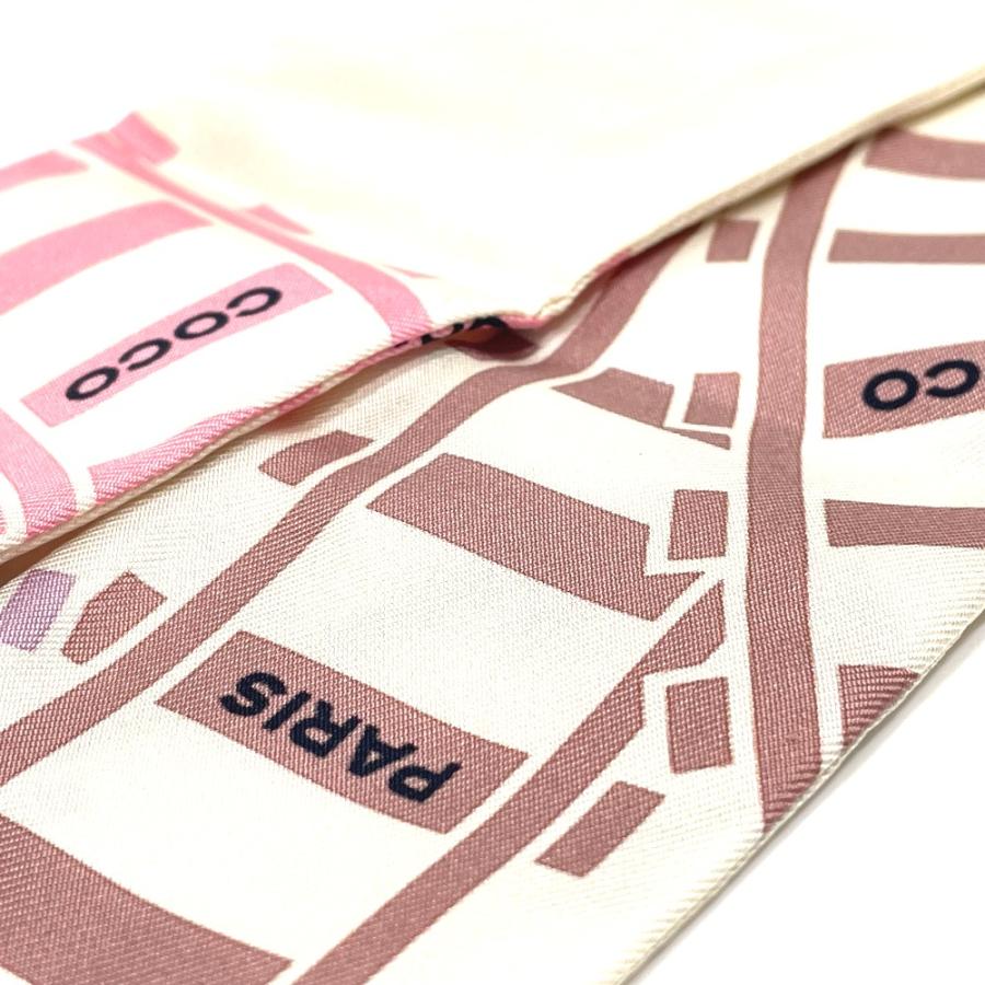 CHANEL シャネル CCココマーク 線路モチーフ バンドー ツイリー バッグアクセサリー スカーフ シルク ホワイト レディース【中古】未使用 | CHANEL | 06