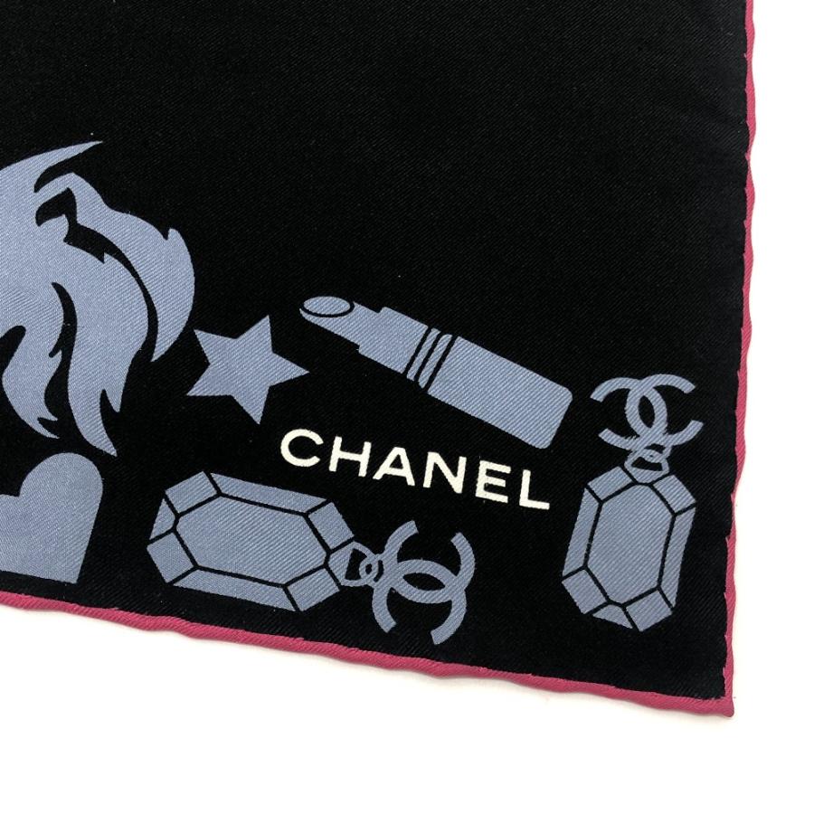 CHANEL シャネル ポップ マルチデザイン ファッション小物 大判 スカーフ ブラック レディース【中古】 | CHANEL | 01