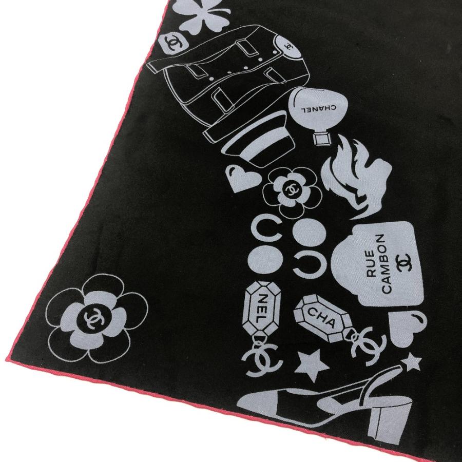 CHANEL シャネル ポップ マルチデザイン ファッション小物 大判 スカーフ ブラック レディース【中古】 | CHANEL | 04