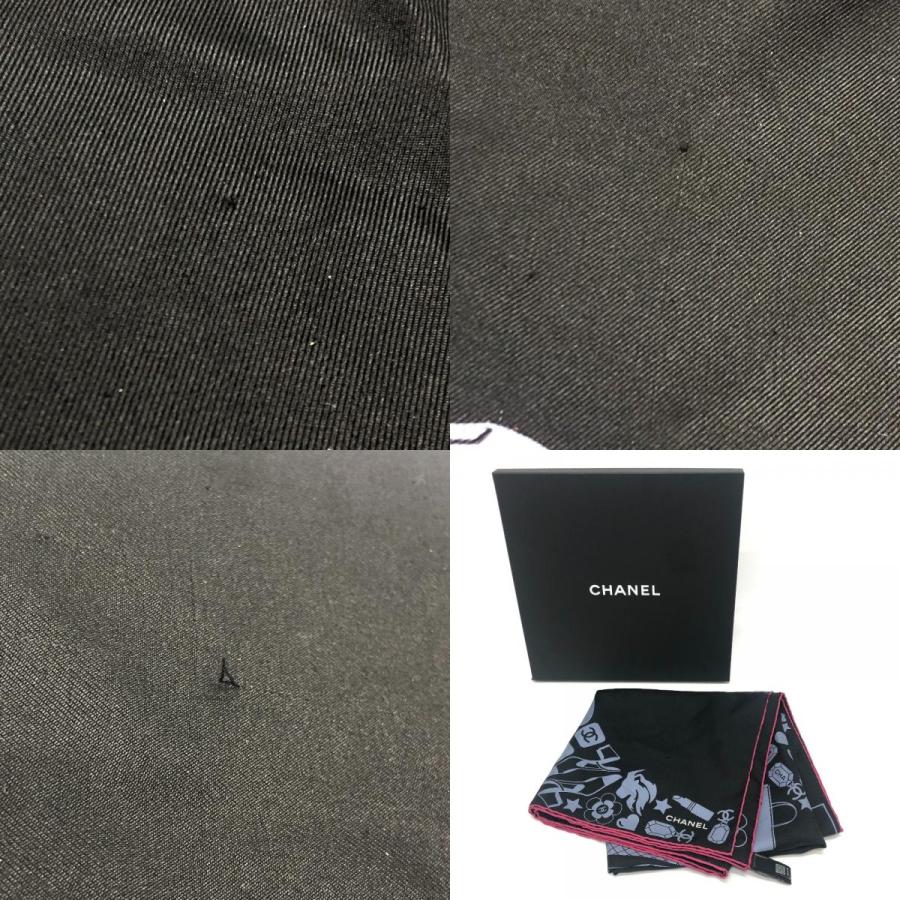 CHANEL シャネル ポップ マルチデザイン ファッション小物 大判 スカーフ ブラック レディース【中古】 | CHANEL | 09