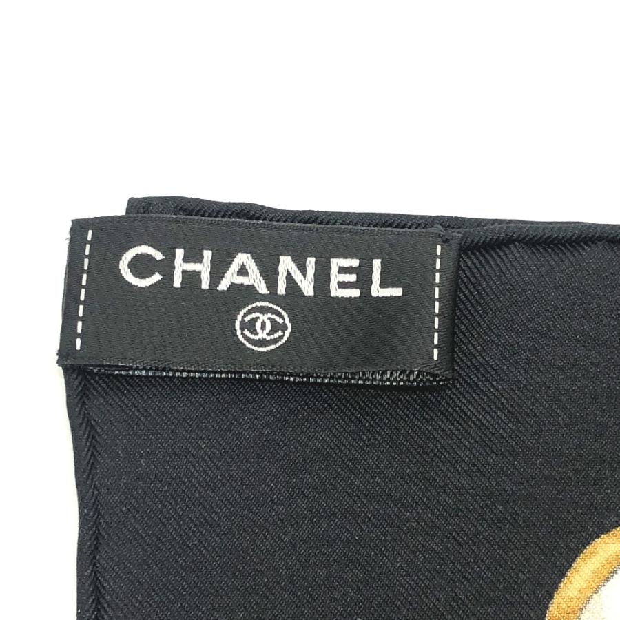 未使用 CHANEL シャネル ココマークチェーン総柄 アパレル小物 ショール 大判 スカーフ ブラック レディース【中古】 | CHANEL | 05