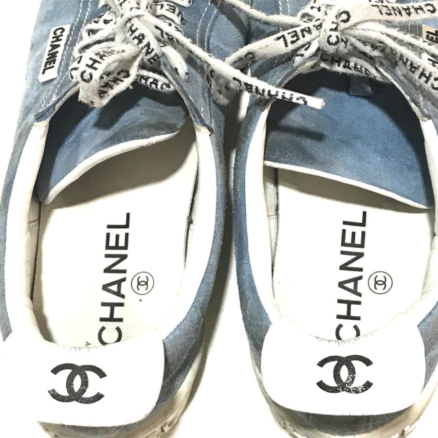 【シューレースにCCロゴのアクセント☆】 CHANEL スニーカー スエード好きにたまらない】CHANEL☆スニーカー☆CCロゴ付き