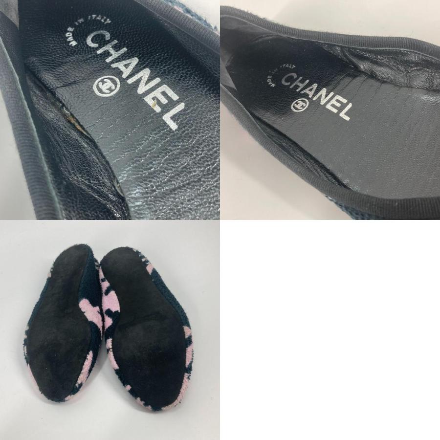 CHANEL シャネル リボン ルームシューズ りぼん 靴 室内シューズ バイカラー スリッパ ピンク レディース【中古】 | CHANEL | 09