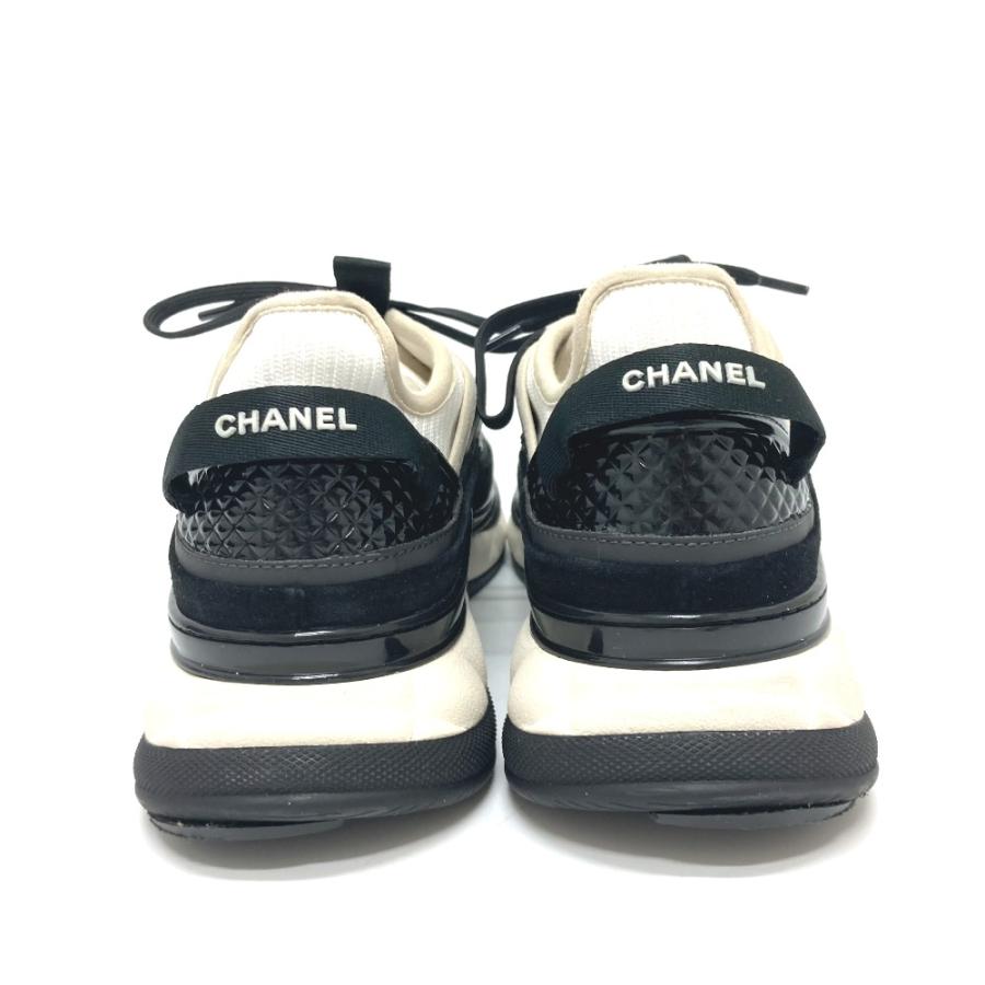 新品同様 CHANEL シャネル G46260 スピンドル ココマーク ファブリック スニーカー 靴 25C スニーカー ブラック レディース【中古】 | CHANEL | 02