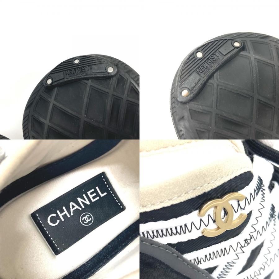新品同様 CHANEL シャネル G46260 スピンドル ココマーク ファブリック スニーカー 靴 25C スニーカー ブラック レディース【中古】 | CHANEL | 08