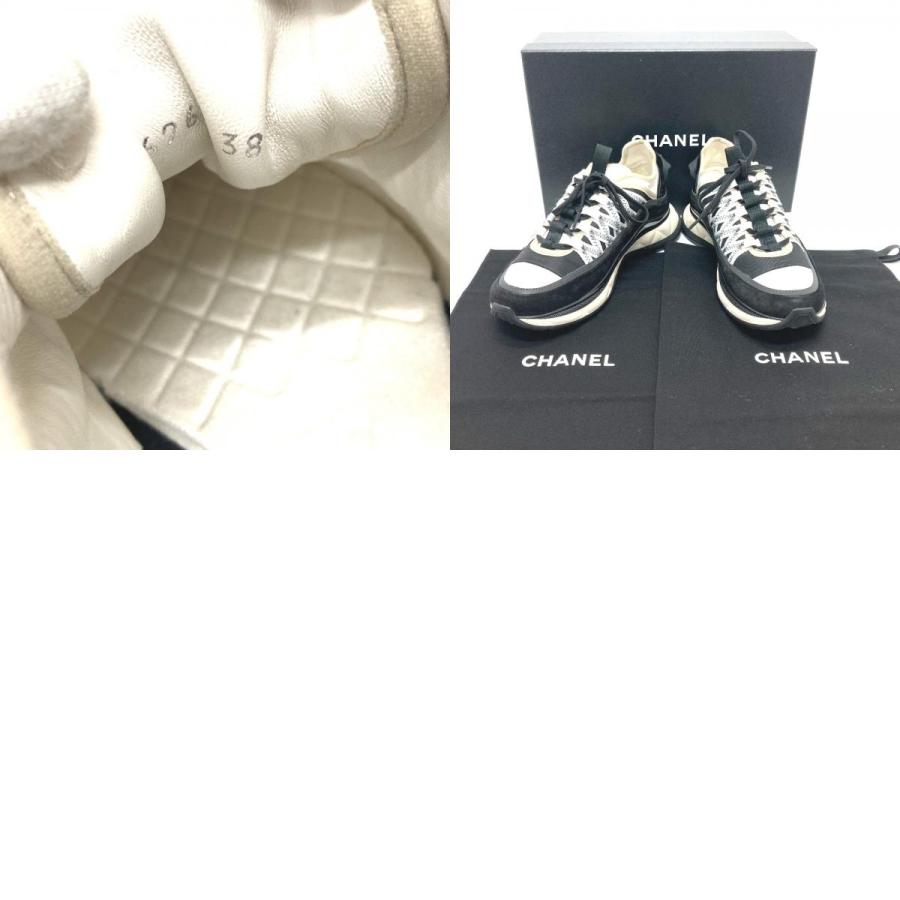 新品同様 CHANEL シャネル G46260 スピンドル ココマーク ファブリック スニーカー 靴 25C スニーカー ブラック レディース【中古】 | CHANEL | 09
