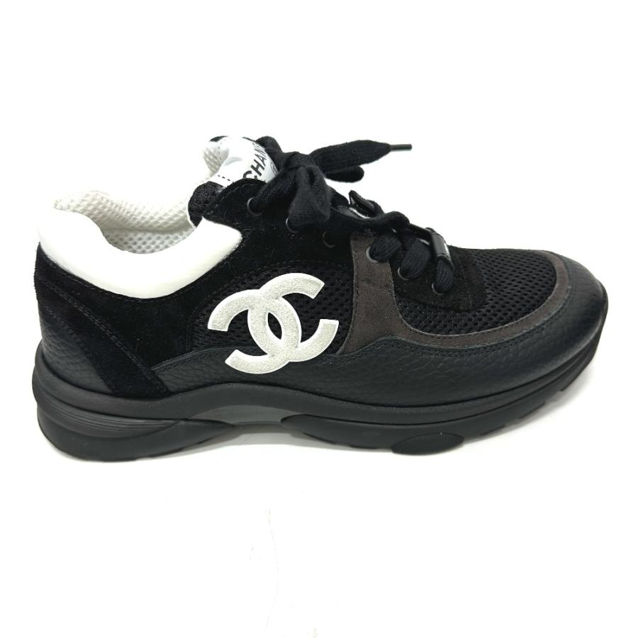 新品同様 CHANEL シャネル G38299 サイドココマーク ロートップカーフスキン ローカット 2025年 スニーカー ブラック レディース【中古】 | CHANEL | 02