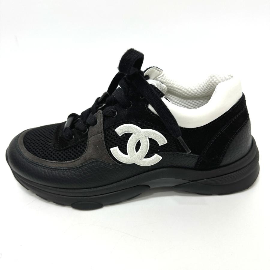 新品同様 CHANEL シャネル G38299 サイドココマーク ロートップカーフスキン ローカット 2025年 スニーカー ブラック レディース【中古】 | CHANEL | 03