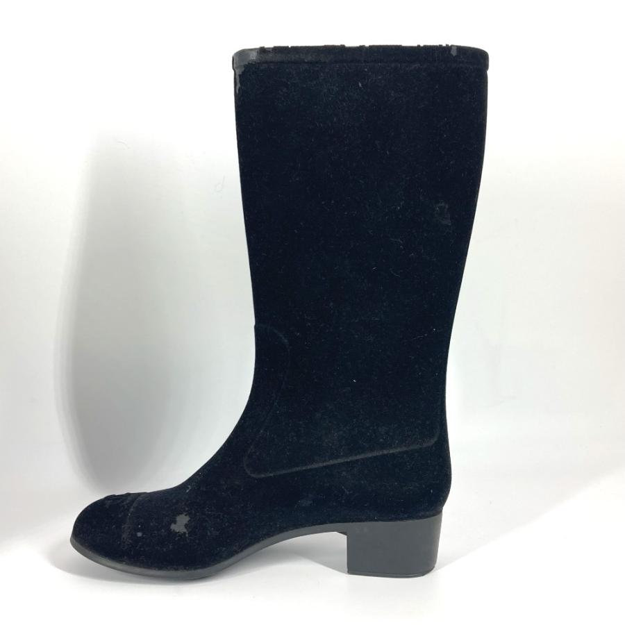 【リア】CHANEL レインブーツ　カメリア　ブラック　ココマーク 希少 CHANEL シャネル ココマーク カメリア レインブーツ 長靴