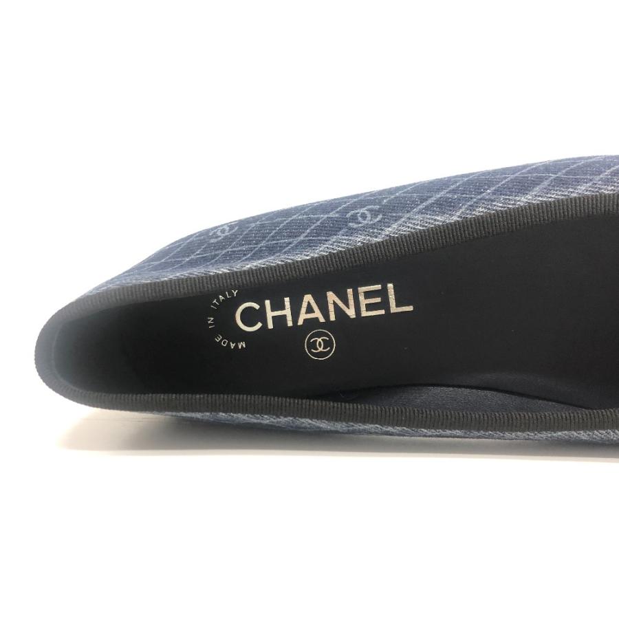 【美品】CHANEL フラットシューズ ゴールド/ブラック CHANEL（シャネル） 未使用 2025SS デニム バレリーナ フラット