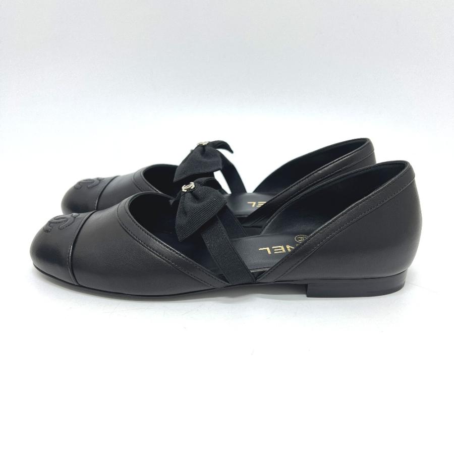 未使用 CHANEL シャネル メリージェーン バレエシューズ 靴  ブラック レディース【中古】 | CHANEL | 01