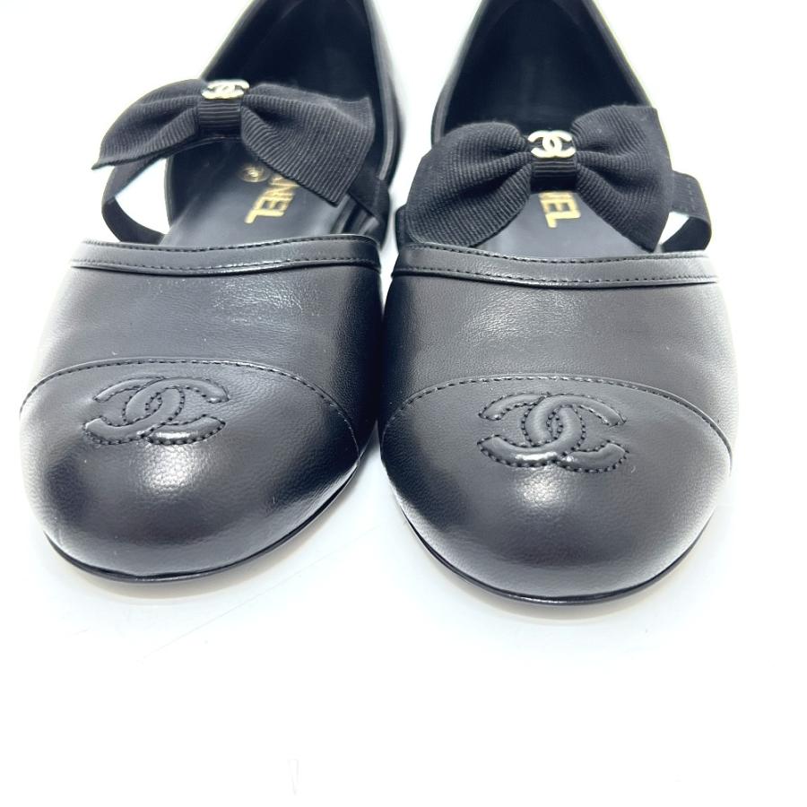 未使用 CHANEL シャネル メリージェーン バレエシューズ 靴  ブラック レディース【中古】 | CHANEL | 02