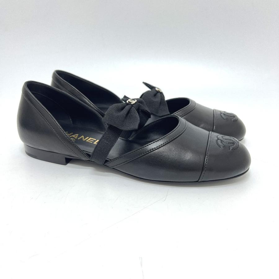 未使用 CHANEL シャネル メリージェーン バレエシューズ 靴  ブラック レディース【中古】 | CHANEL | 03