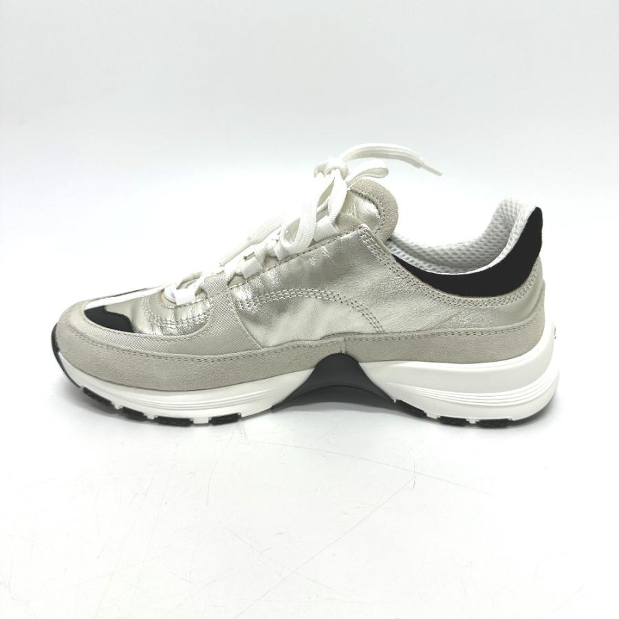 未使用 CHANEL シャネル G46609 ココマーク メタリック 靴 シューズ ローカット 2025A スニーカー メティエダール レディース【中古】 | CHANEL | 01