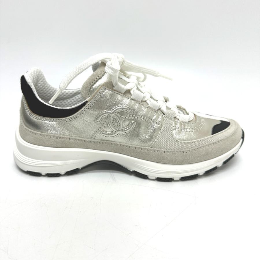 未使用 CHANEL シャネル G46609 ココマーク メタリック 靴 シューズ ローカット 2025A スニーカー メティエダール レディース【中古】 | CHANEL | 02