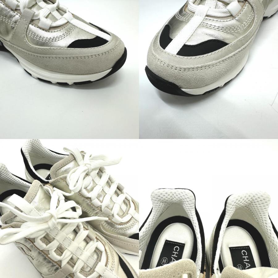 未使用 CHANEL シャネル G46609 ココマーク メタリック 靴 シューズ ローカット 2025A スニーカー メティエダール レディース【中古】 | CHANEL | 08