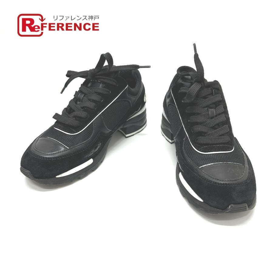 CHANEL シャネル G46872 ココマーク ミックス ファイバー 靴 25K スニーカー ブラック レディース【中古】 | CHANEL