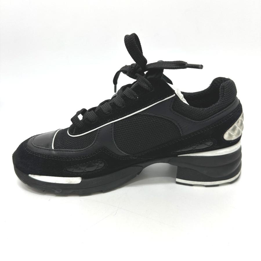 CHANEL シャネル G46872 ココマーク ミックス ファイバー 靴 25K スニーカー ブラック レディース【中古】 | CHANEL | 01