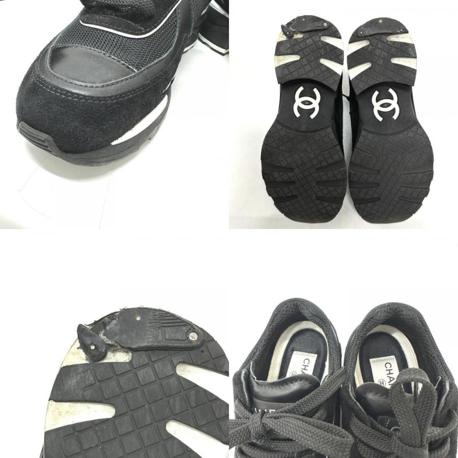 CHANEL シャネル G46872 ココマーク ミックス ファイバー 靴 25K スニーカー ブラック レディース【中古】 | CHANEL | 08