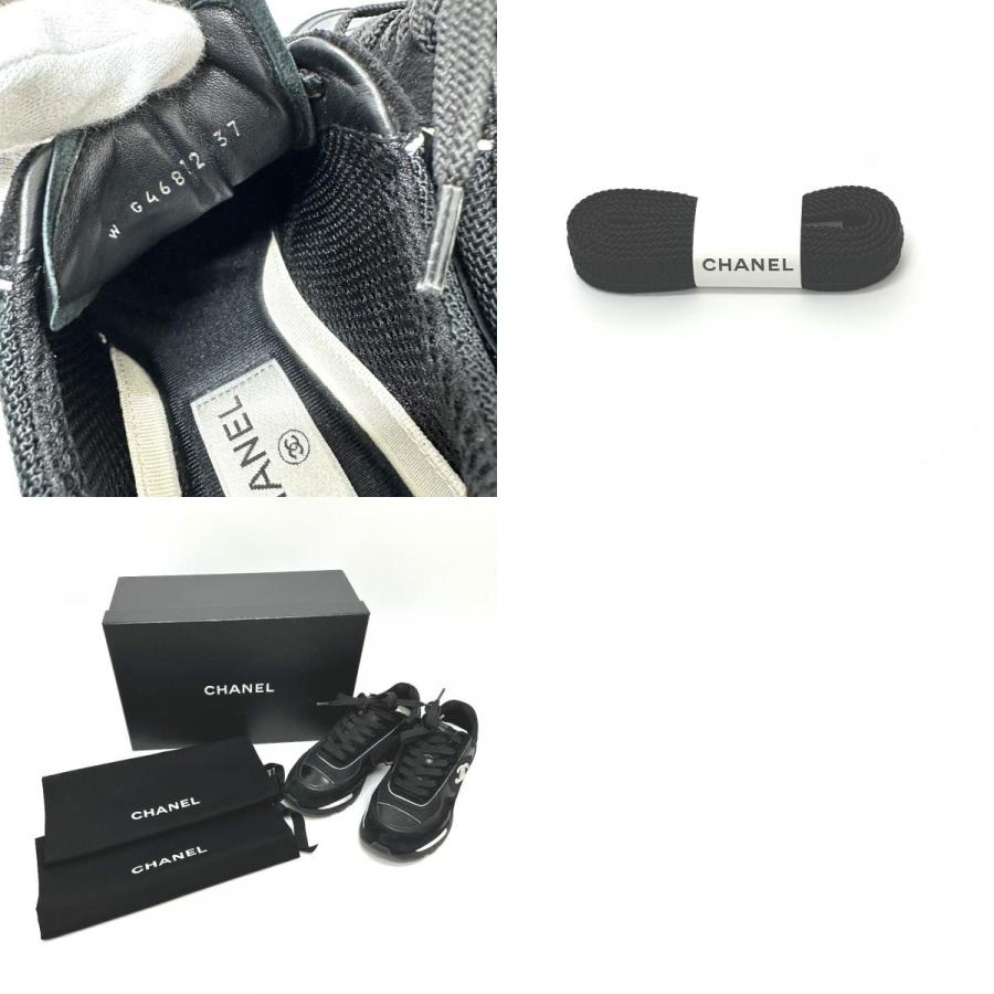 CHANEL シャネル G46872 ココマーク ミックス ファイバー 靴 25K スニーカー ブラック レディース【中古】 | CHANEL | 09