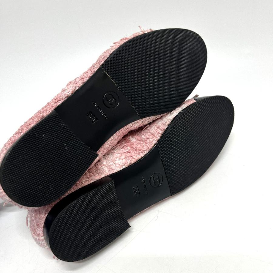 未使用 CHANEL シャネル ココマーク リボン バイカラー 靴 ツイード バレリーナ フラット シューズ  ピンク レディース【中古】 | CHANEL | 06